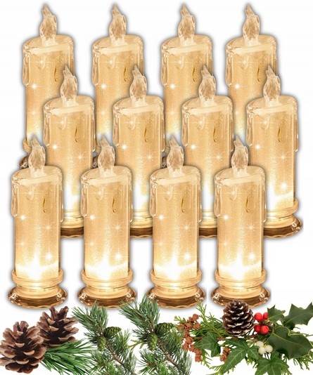 LED Sviece - Vložka do lampionu a dekorácií, výška cca 24 cm, 12 KS